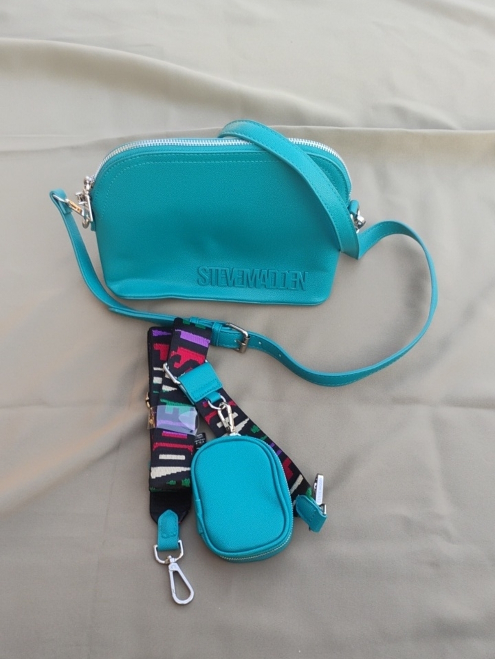Steve Madden Turquoise Crossbody Bag with Removable Straps